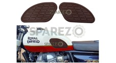 Royal Enfield GT and Interceptor 650cc Fuel Gas Tank Rubber Knee Pad Pair Dark Brown - SPAREZO